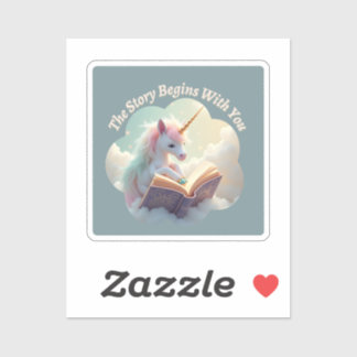 Sticker L'Histoire Commence Avec Vous - Cute Unicorn