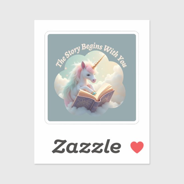 Sticker L'Histoire Commence Avec Vous - Cute Unicorn (Feuille)