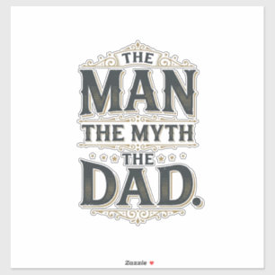 Sticker L'homme le mythe le papa vintage typographie t-shi