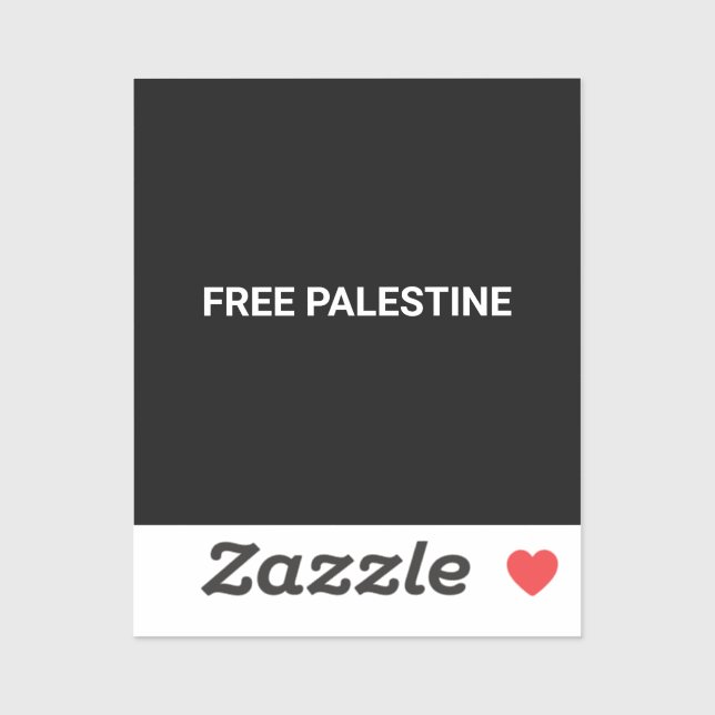 Sticker Libérez la Palestine noir blanc texte personnalisé (Feuille)