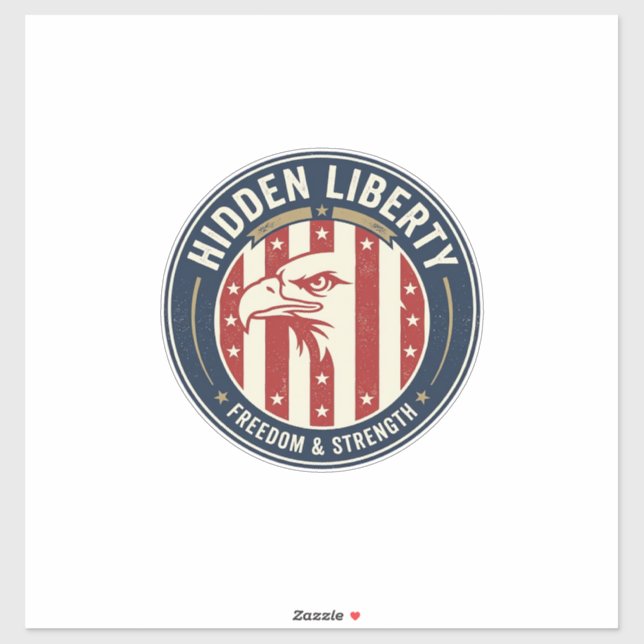 Sticker Liberté Cachée Patriotique Illusion Optique Patrio (Feuille)