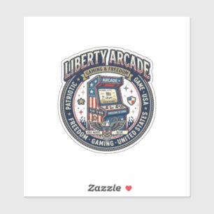 Sticker Liberty Arcade Patriotique Arcade Gamer US