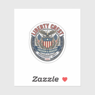 Sticker Liberty Crest Patriotique Patriotique Héraldique B