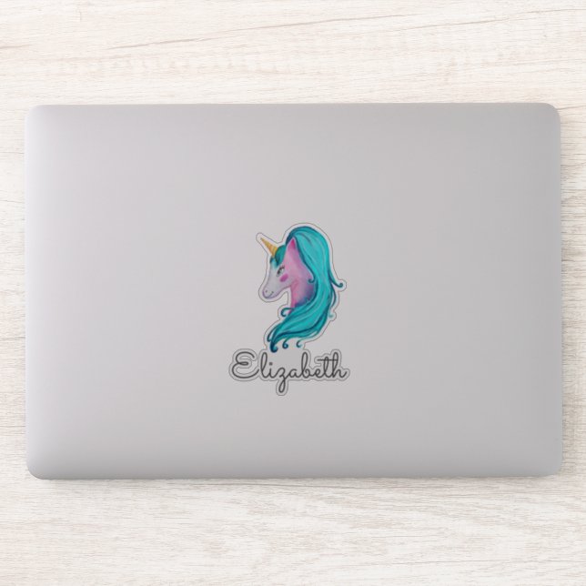 Sticker Licorne aquarelle mignonne (Ordinateur)