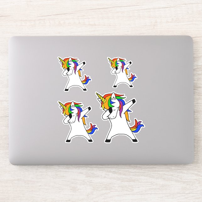 Sticker Licorne Arc-en-ciel qui Dabbe (Ordinateur)