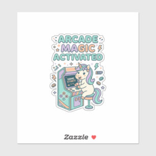 Sticker Licorne Arcade Magie Activée Produit Tendance Grap