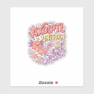 Sticker Licorne Axolotl Licorne Splash Fantaisiste Bac Bla