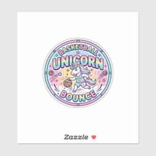 Sticker Licorne Basket-ball Licorne Rebondir Drôle de Mail
