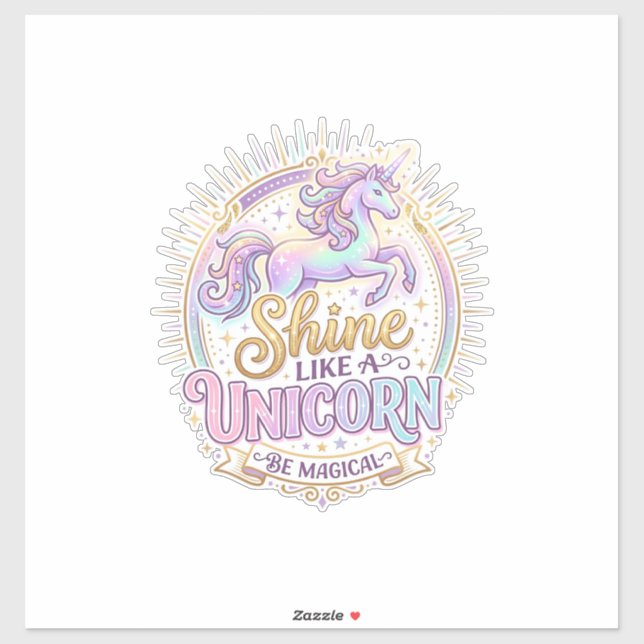 Sticker Licorne Brille Comme une Licorne POD Prêt Marché (Feuille)
