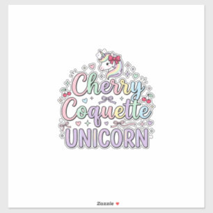 Sticker Licorne Cherry Coquette Licorne Original Zazzle De