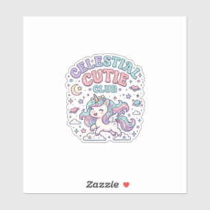 Sticker Licorne Club Céleste Mignon Rétro Produit G
