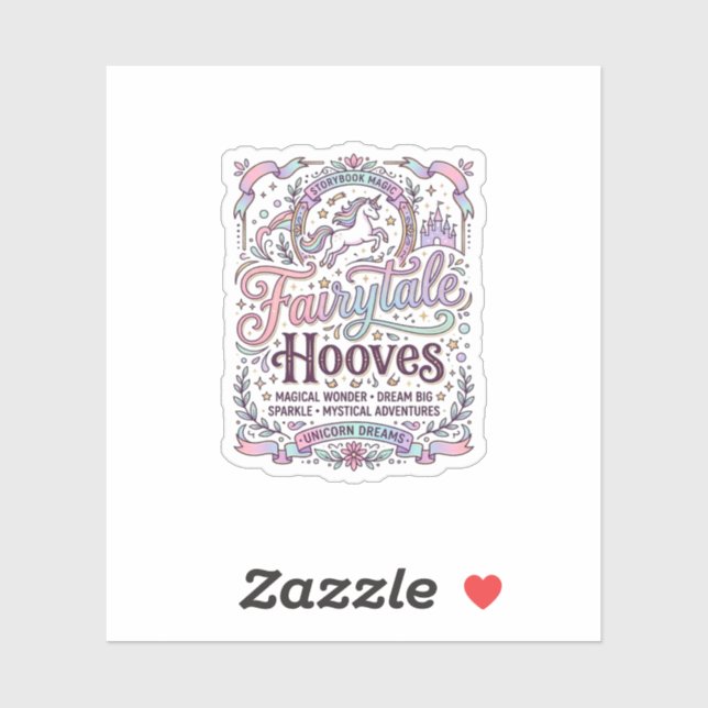 Sticker Licorne Conte de Fées Sabots Création Merch Origin (Feuille)