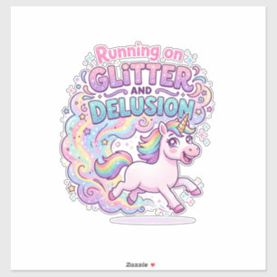 Sticker Licorne courant sur Brillant et Illusion Charme M