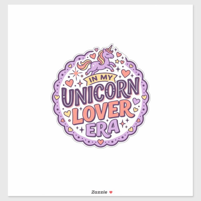 Sticker Licorne Dans Mon Ère d'Amant de Licorne Marchandis (Feuille)
