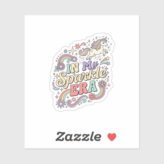 Sticker Licorne Dans Mon Ère de Brillance Vêtements Kawaii (Feuille)
