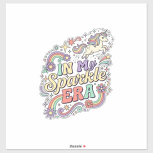 Sticker Licorne Dans Mon Ère de Brillance Vêtements Kawaii