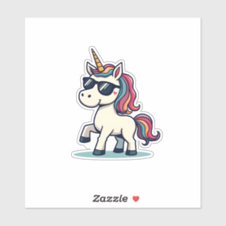 Sticker Licorne de Dabbing Vintage Vecteur de Dessin Animé