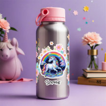 Licorne de tes rêves prénom arc-en-ciel étoiles