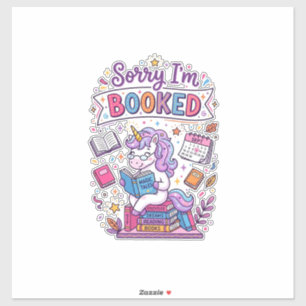 Sticker Licorne Désolé je suis Réservé Style Rétro Impress