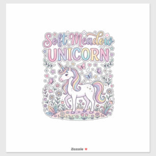 Sticker Licorne Douce Prairie Licorne Adorable Conception