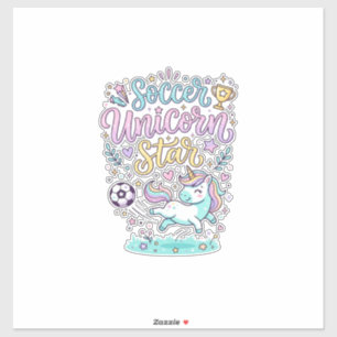 Sticker Licorne Football Licorne Étoile Mignon