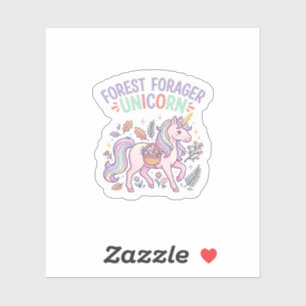 Sticker Licorne Forest Forager Licorne Conception Graphiqu
