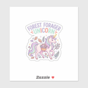Sticker Licorne Forest Forager Licorne Conception Graphiqu