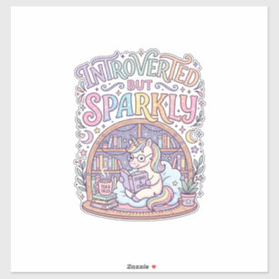 Sticker Licorne Introvertie mais Originale Blanc Étincelan