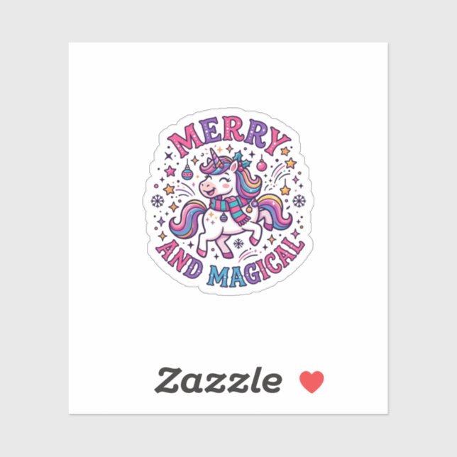 Sticker Licorne Joyeuse et Magique (Feuille)