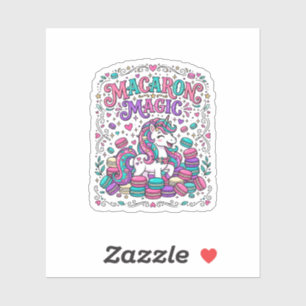 Sticker Licorne Macaron Magie Coloré Marché Artwork