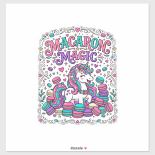 Sticker Licorne Macaron Magie Coloré Marché Artwork