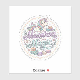 Sticker Licorne Macaron Magie Fantaisiste T-Shirt Design_1