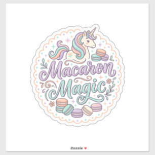 Sticker Licorne Macaron Magie T-Shirt Fantaisiste Design_1