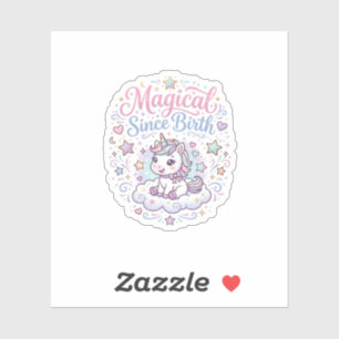 Sticker Licorne Magique Depuis la Naissance Impression Prê