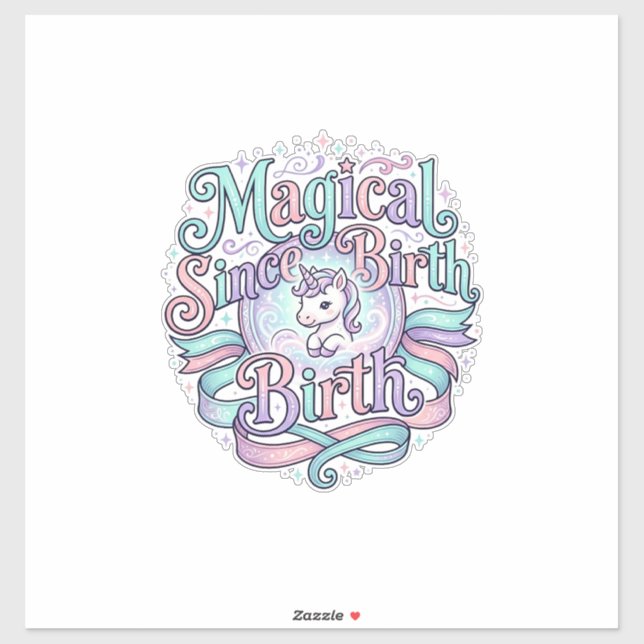 Sticker Licorne Magique Depuis la Naissance Original Graph (Feuille)