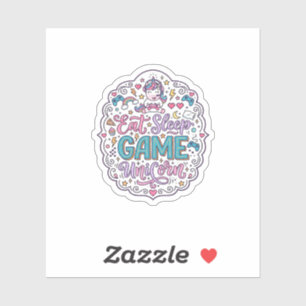 Sticker Licorne Manger Dormir Jeu Licorne Impression Ludiq