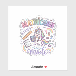 Sticker Licorne Mathicorne Mode Typographie Adorable Desig
