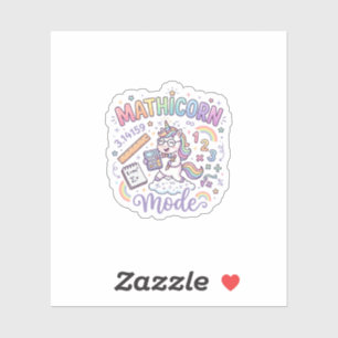 Sticker Licorne Mathicorne Mode Typographie Adorable Desig