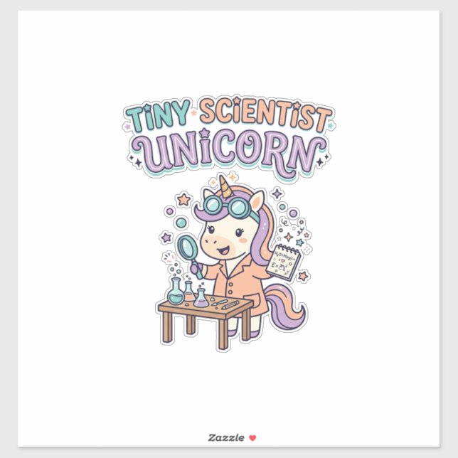 Sticker Licorne Mini Scientifique Licorne Produit Tendance (Feuille)