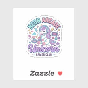 Sticker Licorne Néon Arcade Licorne Produit de Style Rétro