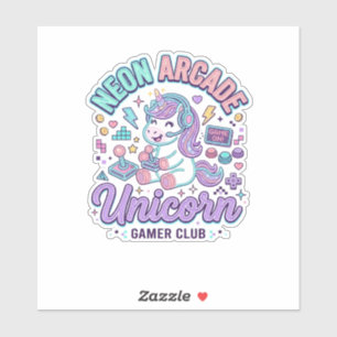 Sticker Licorne Néon Arcade Licorne Produit de Style Rétro