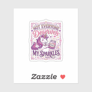 Sticker Licorne Pas tout le monde ne mérite mes paillettes