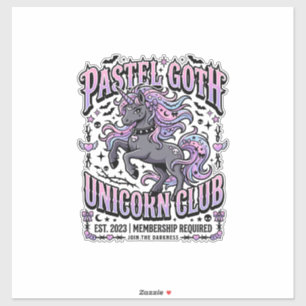 Sticker Licorne Pastel Goth Licorne Club Commercial Sticke