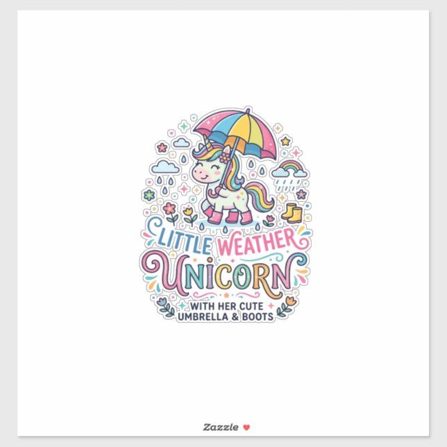 Sticker Licorne Petit Temps Licorne Tendance Chemise Graph (Feuille)