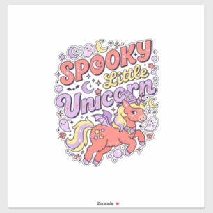 Sticker Licorne Petite Licorne Sombre Fantaisie Fond Blanc