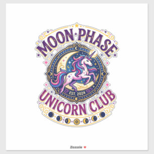 Sticker Licorne Phase Lunaire Licorne Club Commercial T-Sh