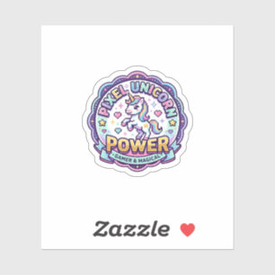 Sticker Licorne Pixel Licorne Power POD Prêt Vêtements Gra