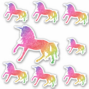 Sticker Licorne Pretty Horse Pailletée Arc-en-Ciel