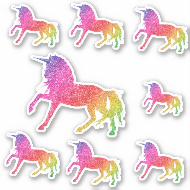 Sticker Licorne Pretty Horse Pailletée Arc-en-Ciel (Devant)
