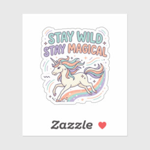 Sticker Licorne Reste Sauvage Reste Magique Produit Branch